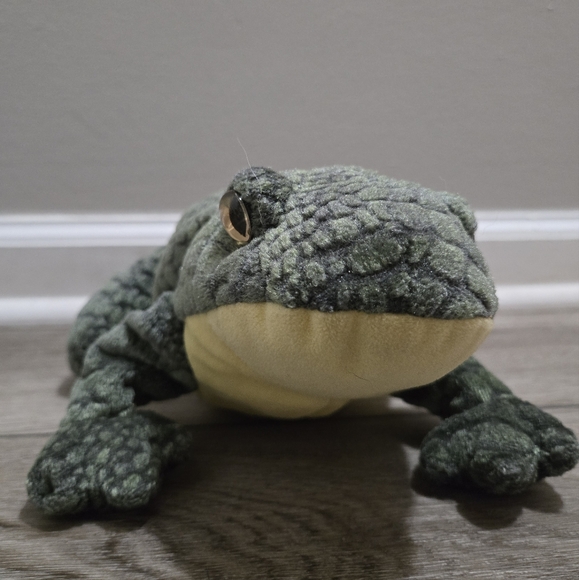 Ty PONDER the Frog 11" Plush Stuffed Animal Toy Green Yellow Large - Picture 5 of 7